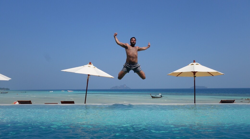 Hanging out at the infinity pool! Great hotel with private beach, perfect place to chill from the madness that is Phi Phi