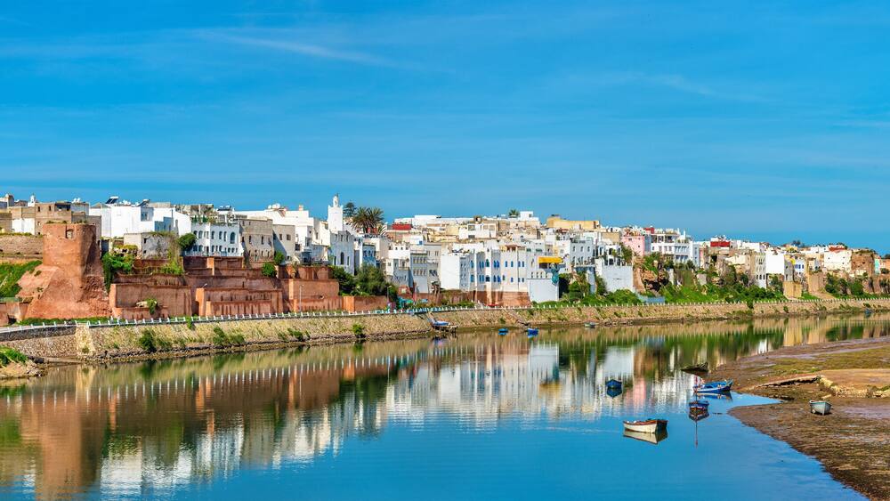 Panorama of Azemmour on the bank of Oum Er-Rbia River in Morocco