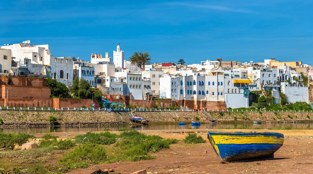Fishing boat on the bank of a river in Azemmour, Morocco