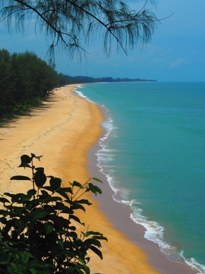Visit here during late April (like we did) and you'll have this glorious 11 km golden sandy beach all to yourselves. Koh Phra Thong is still off the main tourist path due to its remoteness (you can only access it by private boat or public ferry from Khuraburi) and lack of tourist infrastructure (no mains electricity here). But this surely can't last for long so go now to enjoy it while you can. If you want to splurge you can stay at the Golden Buddha Beach Resort, or for a more simple, affordable option try a bamboo/wooden bungalow at the Phra Thong Nature Resort.
Read more at
http://www.aboveusonlyskies.com/reflections-koh-phra-thong/