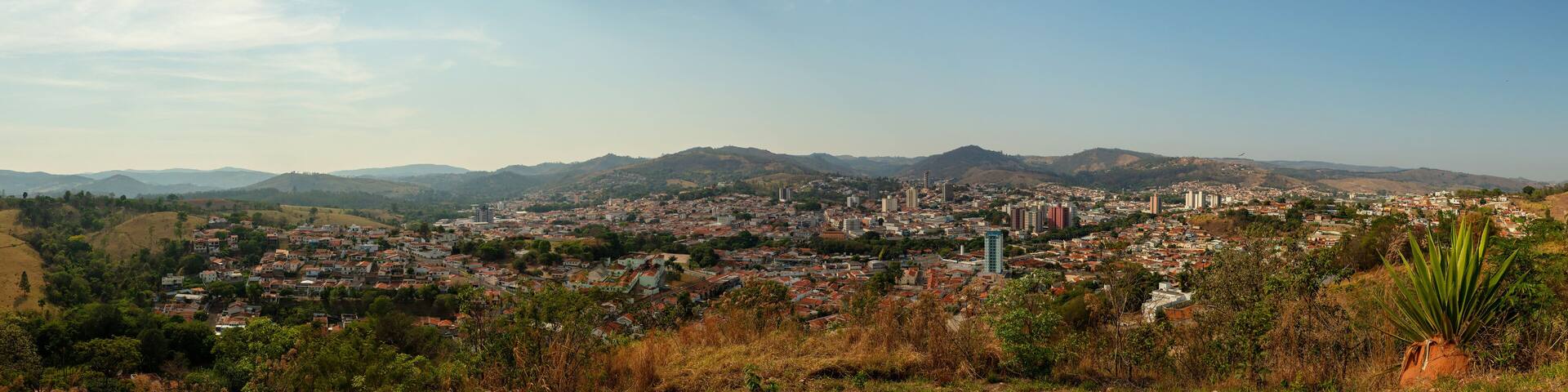 Panoramic aerial view of the city of Amparo, a city in São Paulo, Brazil
