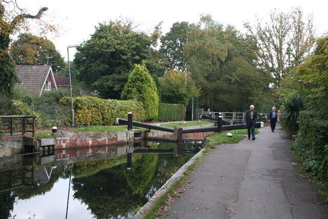 Woodham Lock No 3, Basingstoke Canal Once one is above the rotting houseboats, walking along the canal becomes a pleasurable experience.