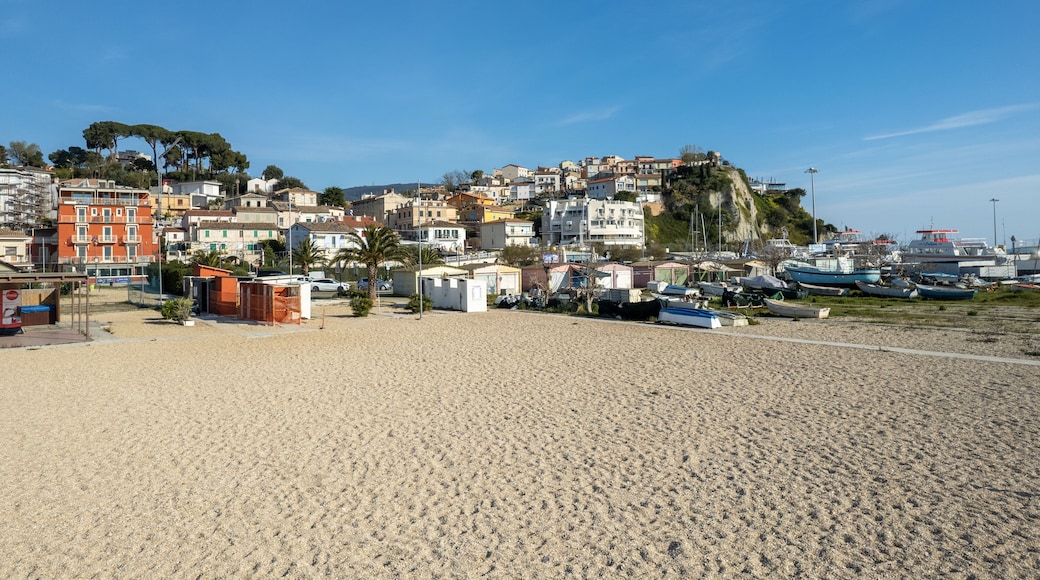 Aerial view of Numana town , Conero Mount, Adriatic Sea in Le Marche region, Italy , Europa