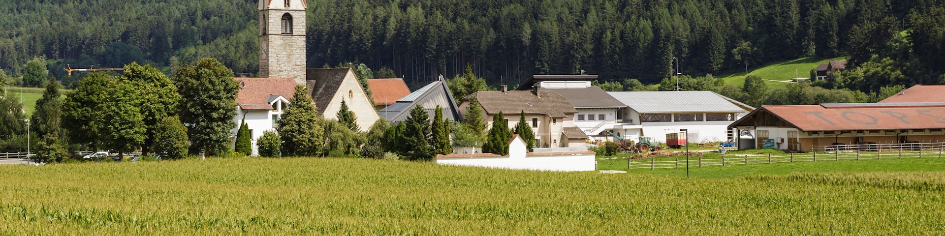Parrocchia di Vandoies di Sopra in the Val di Pusteria, Dolomites, Italy.