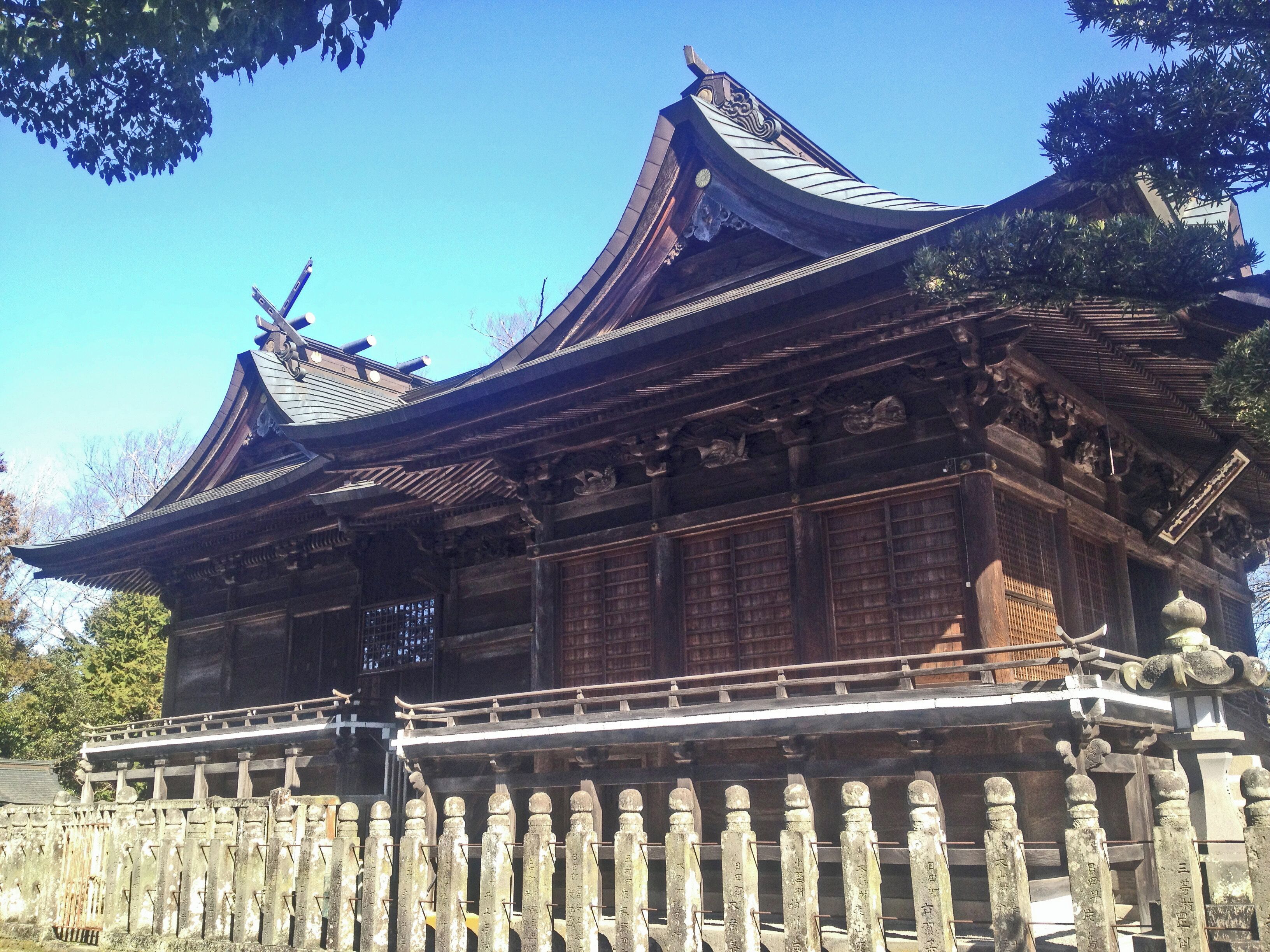 大原八幡宮（日田市）拝殿・本殿の西面
