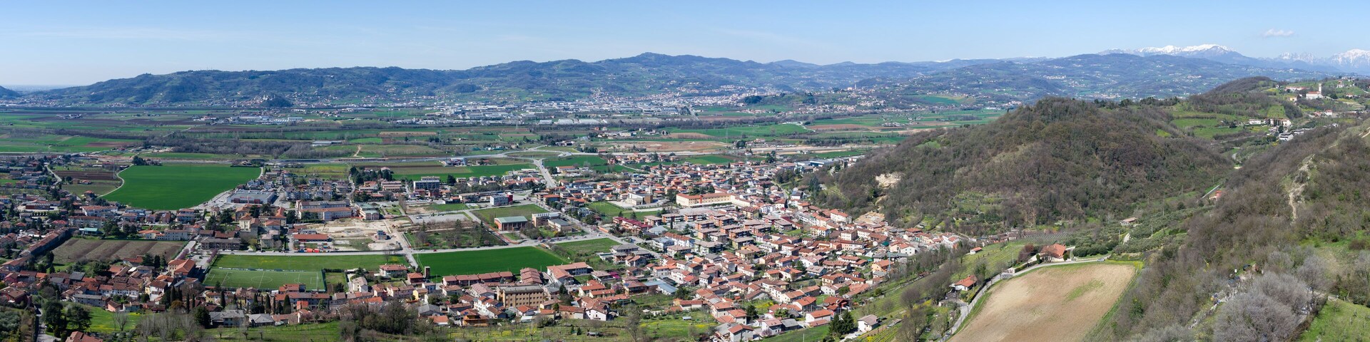 Panoramic view of Montecchio Maggiore seen from the Romeo's Tower