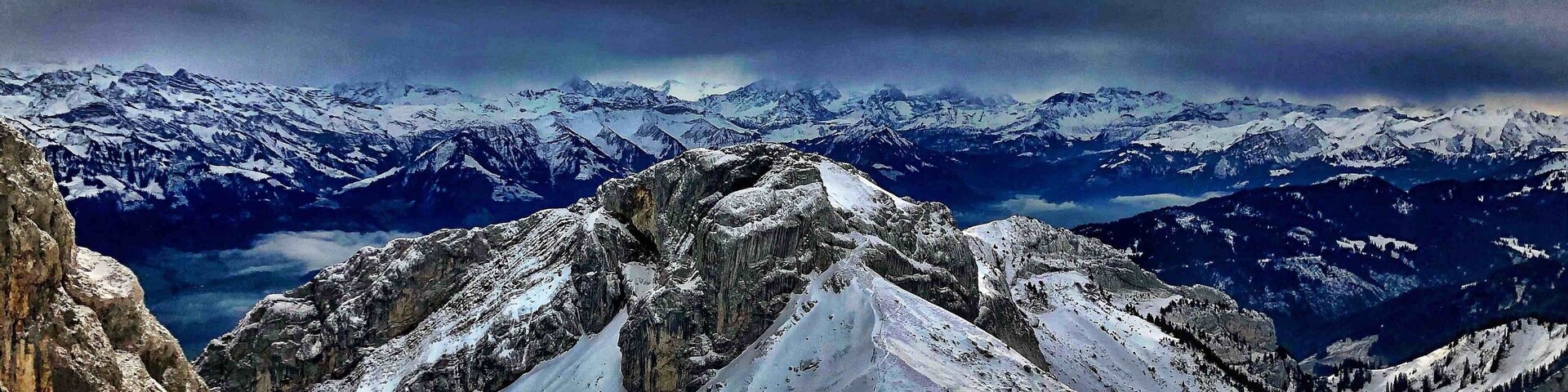 From the top of Mt. Pilatus, Switzerland.
The gondola ride to the top is so worth it!