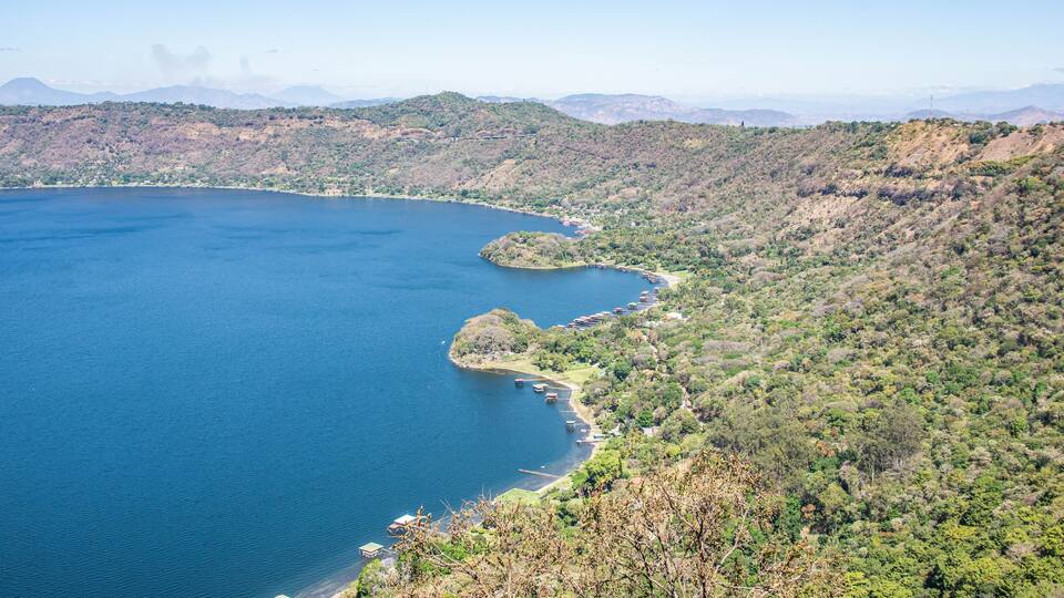 Panorama of Lake Coatepeque, Santa Ana, El Salvador