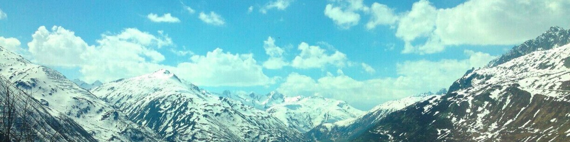 A photo snapped on the Glacier Express, a train that starts in St. Moritz and winds through the Swiss Alps until it reaches the small skiing village of Zermatt. The GA is an all-day affair. The train moves slowly so that you have plenty of time to enjoy the views, and you're served a three-course lunch at your seat. #TroverDetour