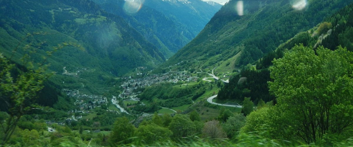 View from A13 San Bernadino direction south to Mesocco