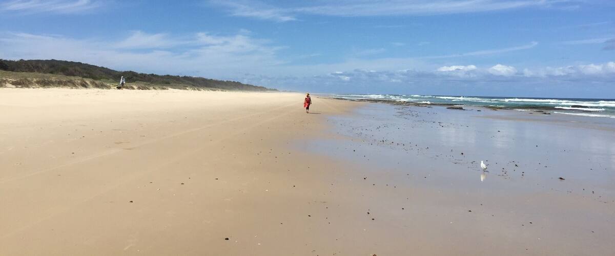 Walking towards flat rock