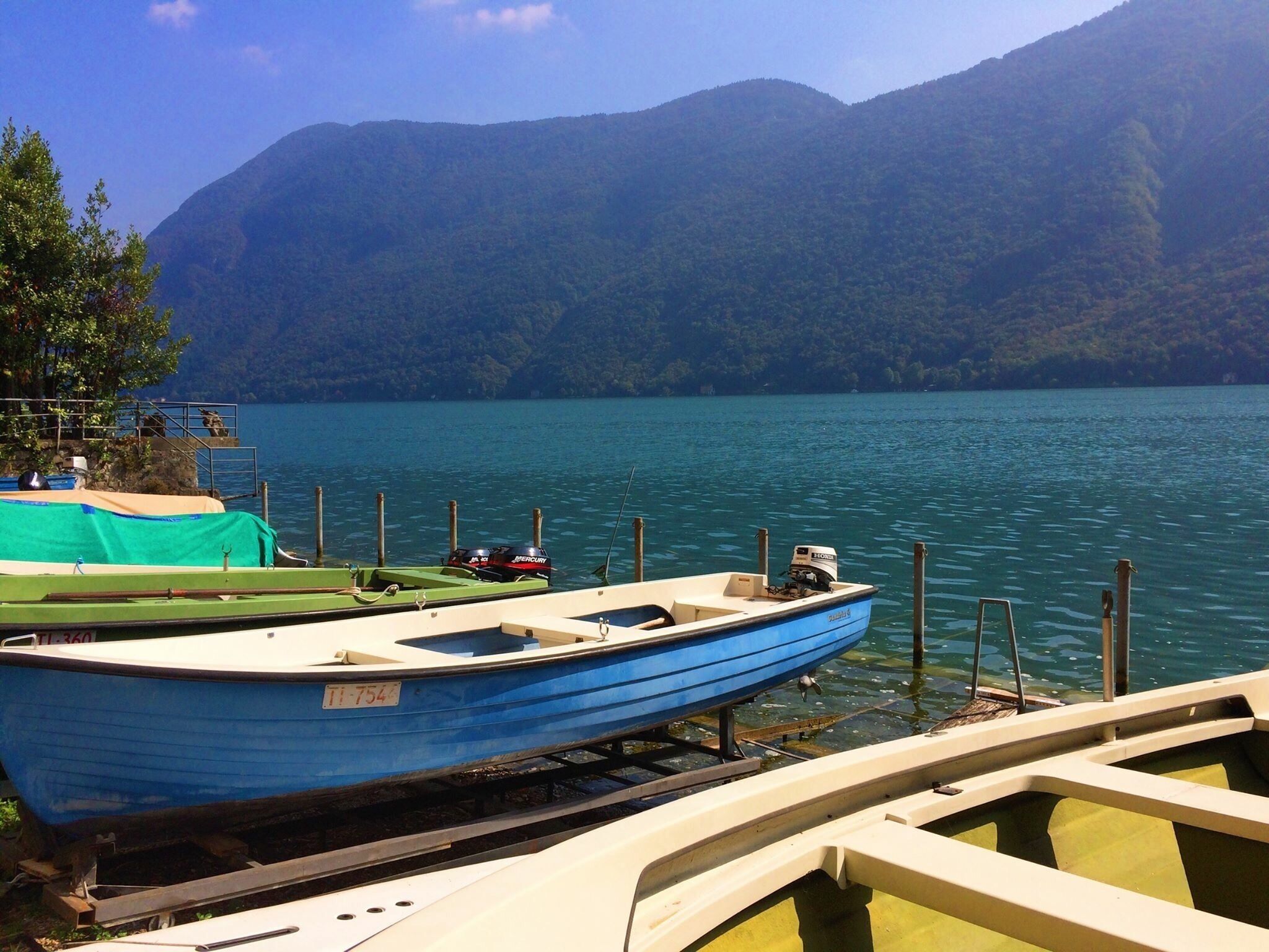 Spend a bucolic afternoon boating on the still waters of Switzerland's Lake Lugano (this was taken on a sunny 74 degree day in the village of Castagnola - you'd never believe there was snow on the peaks of Monte Bre just behind you!)