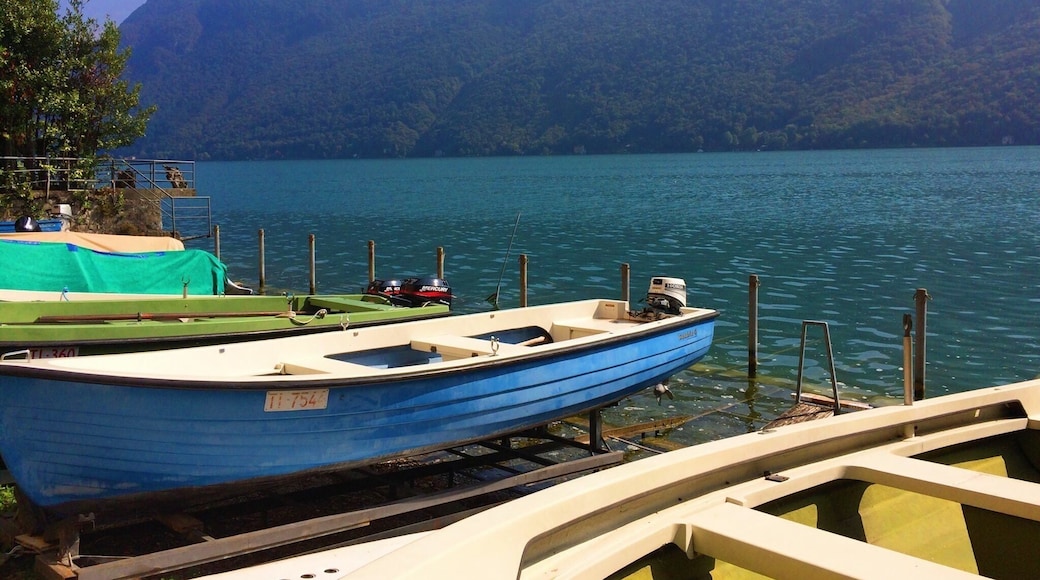 Spend a bucolic afternoon boating on the still waters of Switzerland's Lake Lugano (this was taken on a sunny 74 degree day in the village of Castagnola - you'd never believe there was snow on the peaks of Monte Bre just behind you!)