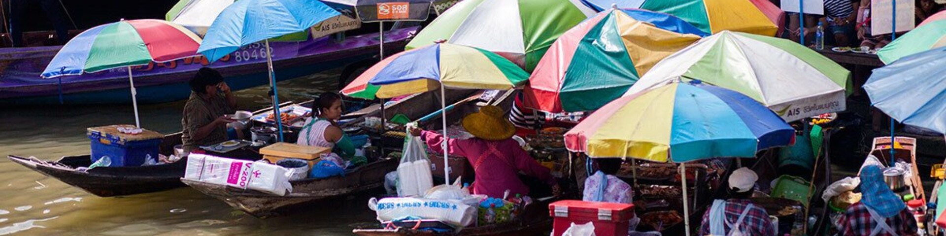 #Colorful foodboats in Amphawa, Thailand. Such a lovely little sight :)
It's one of those places where it's not too crowded by tourists, not yet anyway.