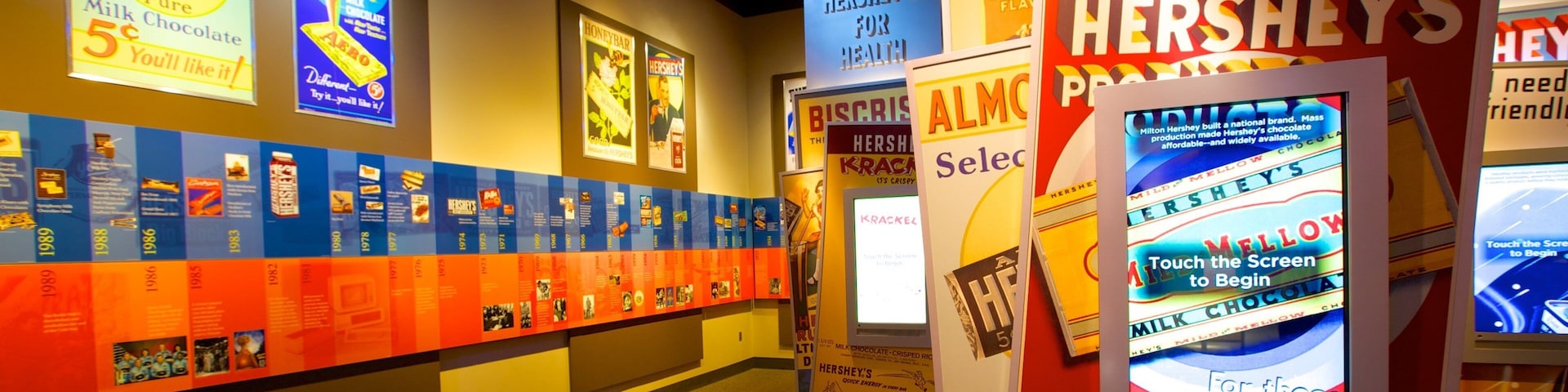 The Hershey Story Museum featuring signage and interior views