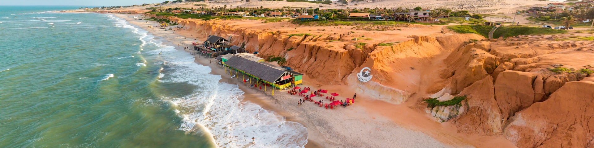 Aerial Image of Canoa Quebrada Beach, Aracati, Ceara, Brazil