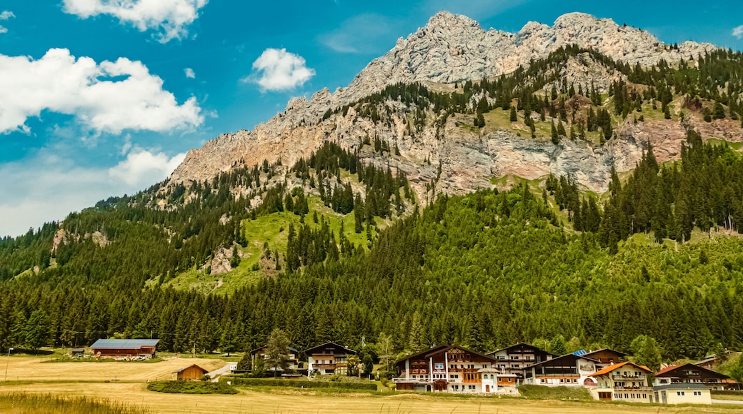 Alpine summer view near Nesselwaengle, Tannheimer Tal valley, Reutte, Tyrol, Austria