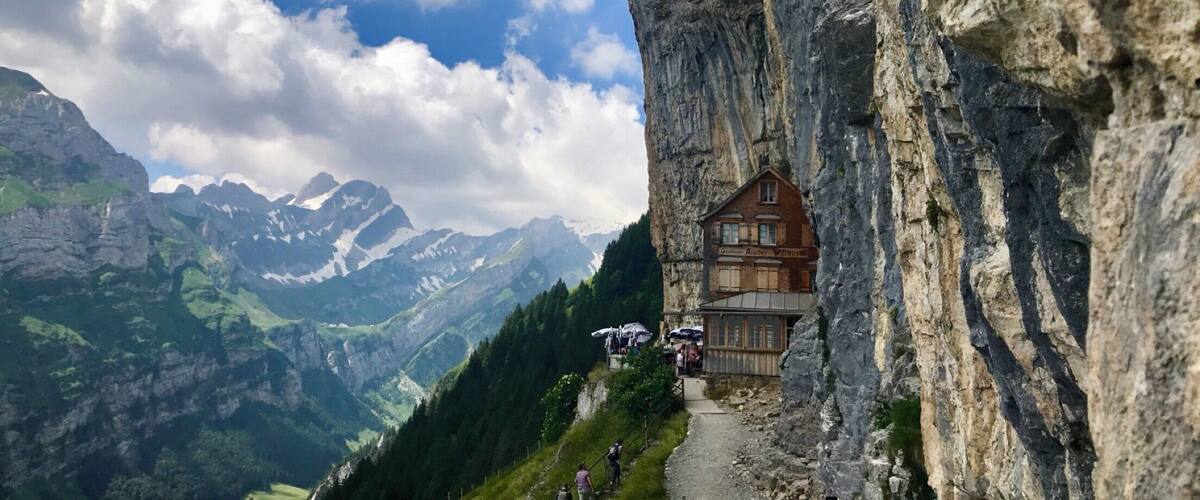 We took the cable car up to the top of the mountain & then walked down to the restaurant/hotel ...... it was so beautiful đ just donât underestimate the hike down from the hotel which we did!