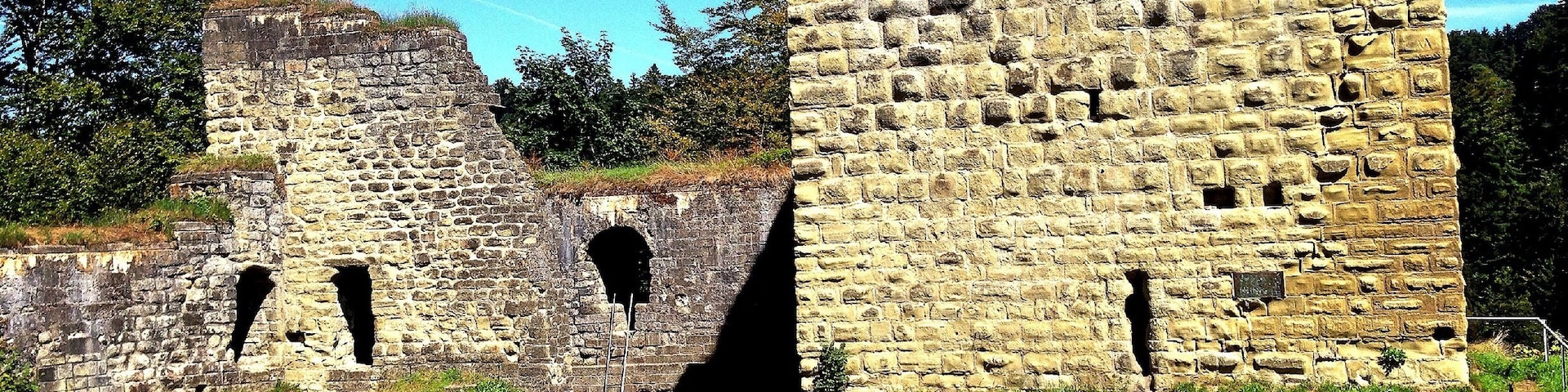 Ruine Grasburg an der Sense. Ein angeblicher Kraftort im Kanton Bern. Wunderschönes Naturgebirge . Auch Hunde und Kinder kommen hier nicht zu kurz.
