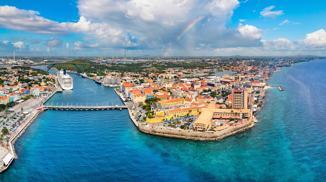 Downtown Willemstad, Curacao Drone Skyline Aerial
