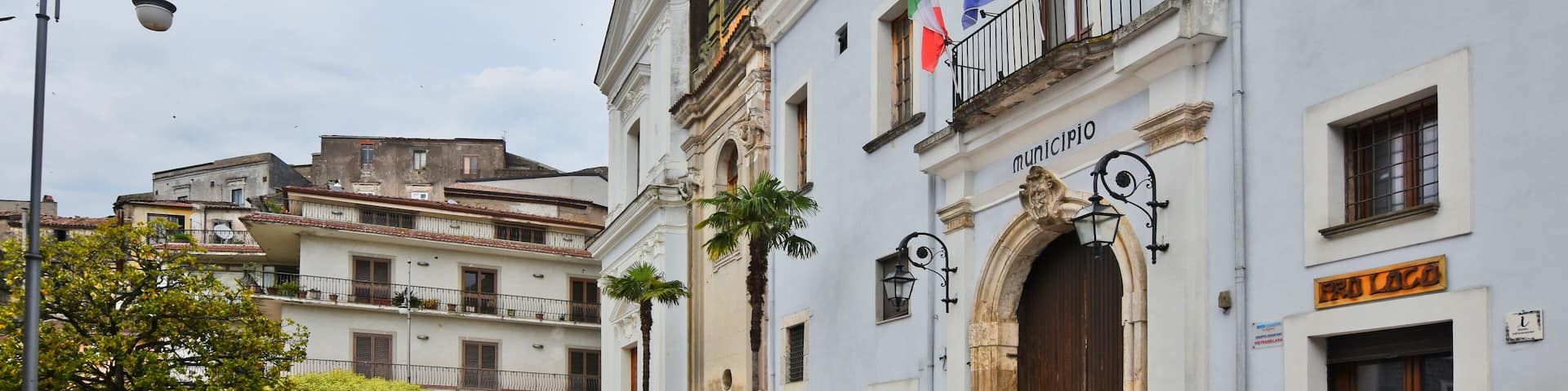 A narrow street in the medieval town of Pietramelara, in the province of Caserta, Italy.