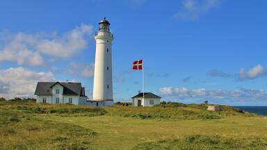 Beautiful old lighthouse in Hirtshals, Denmark.