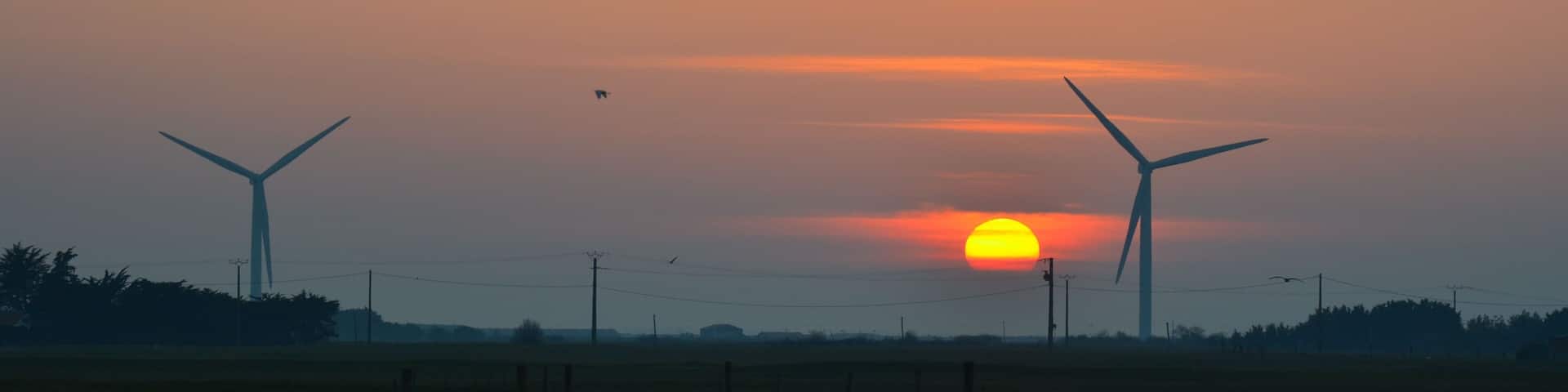 Wind Turbines. Éoliennes. Bouin, Vendée, France