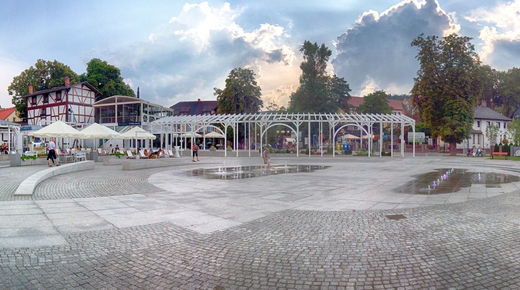 POLANICA ZDROJ, POLAND - AUGUST 26, 2019: Polanica Zdroj is a spa town in southern Poland with modern equipped medical facilities and a developed residential infrastructure for patients and tourists