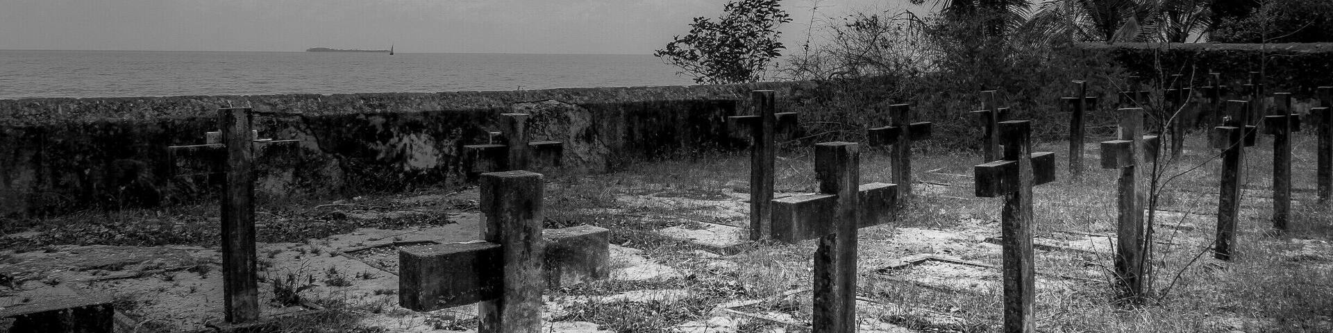 Grave Island (also called Chapwani Island) is one of several very small coral islands located a short distance off the coast of Zanzibar and is accessible by privately hired water transport, a journey of 15 to 20 minutes (and usually means getting your feet wet).
Grave Island Cemetery is a naval cemetery dating from before the First World War. In the extension is the grave of 24 petty officers and men of HMS "Pegasus", killed in action on 20 September 1914 when the ship was sunk by SMS "Konigsberg,"