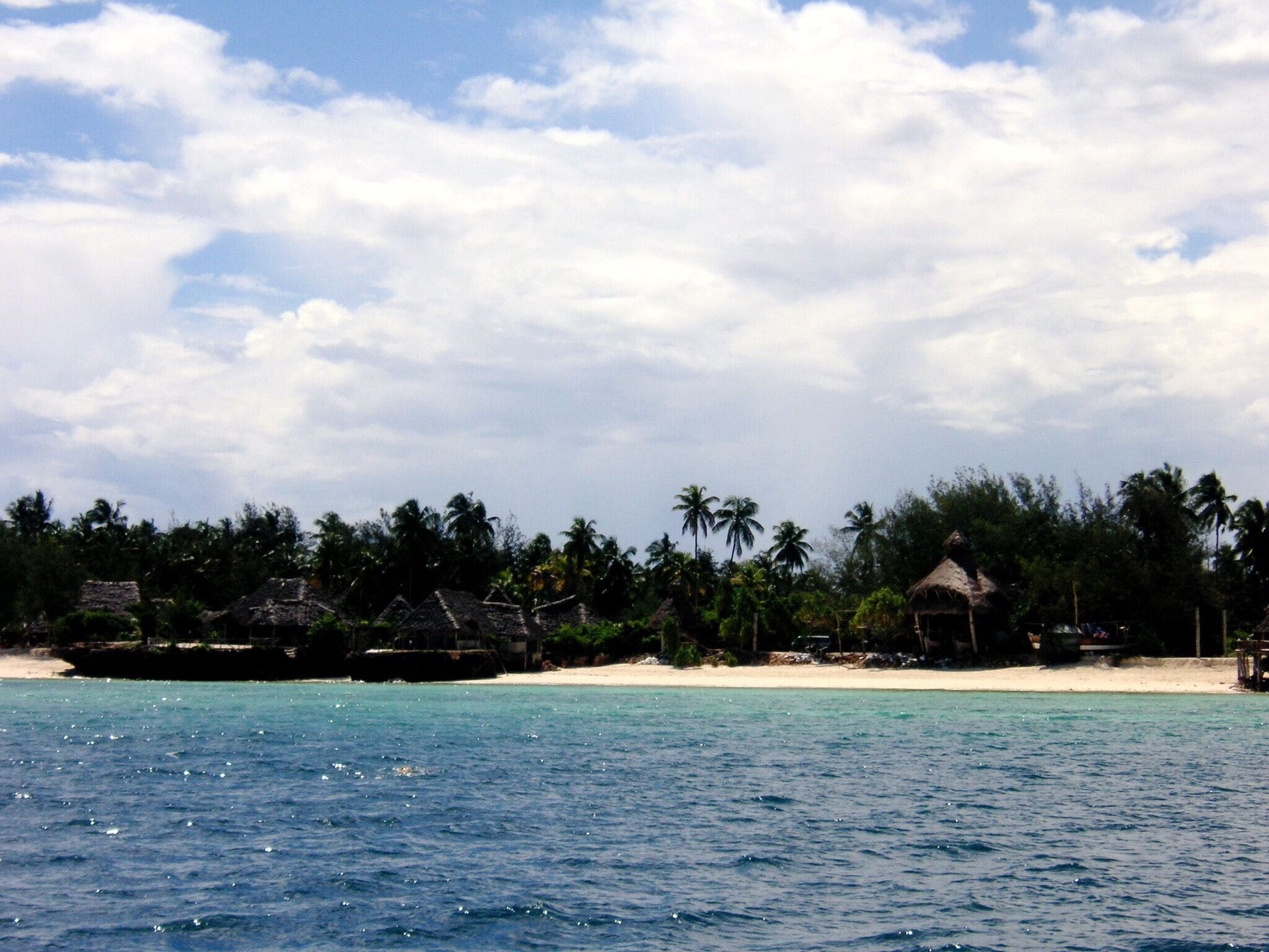 Lovely view of Nungwi Beach and our local thatch-roofed bar. 