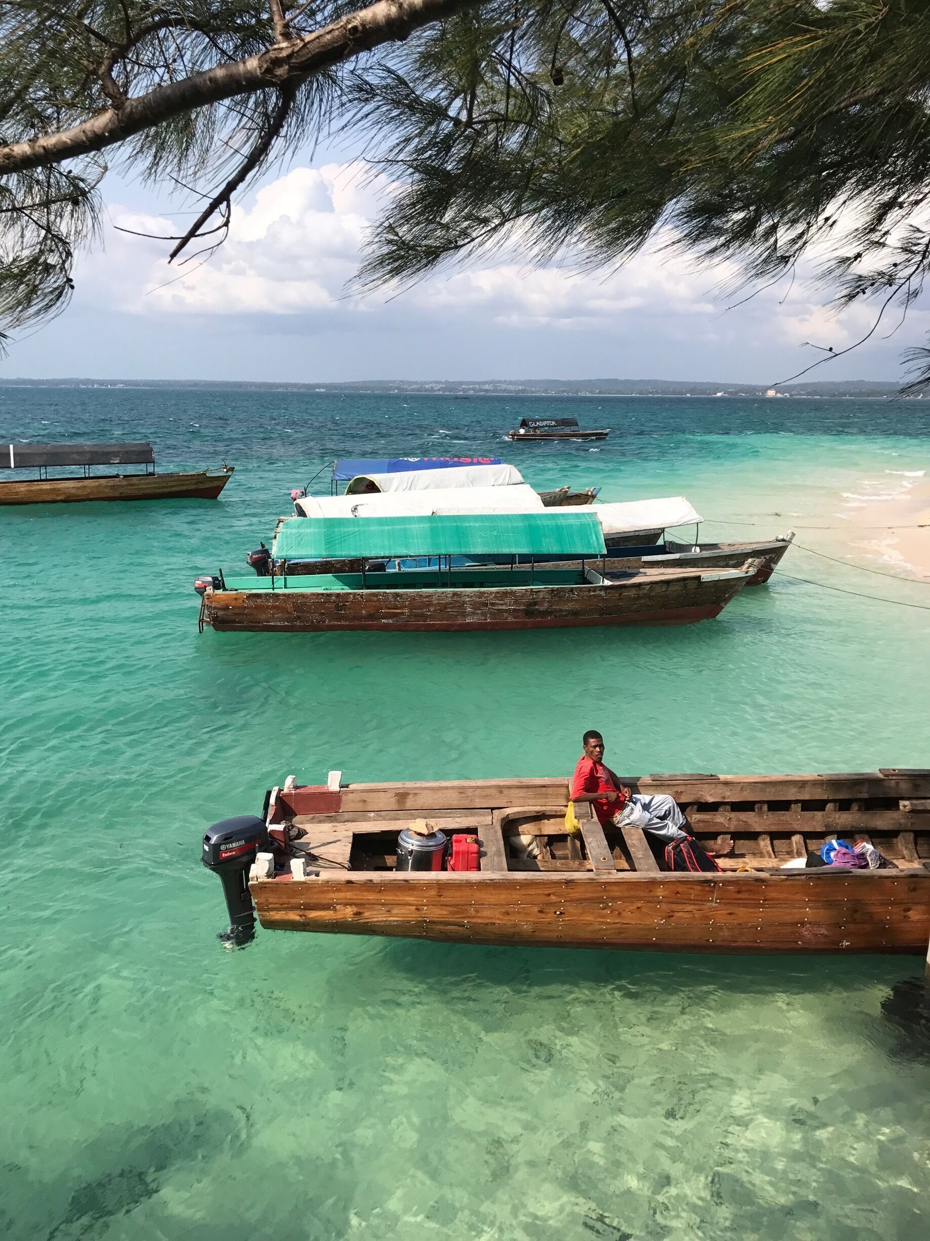 The beautiful waters of the Indian Ocean surrounding Prison Island.  