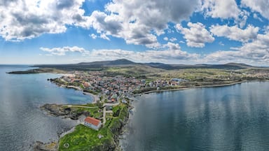 Aerial panorama of Town of Tsarevo, Bulgaria