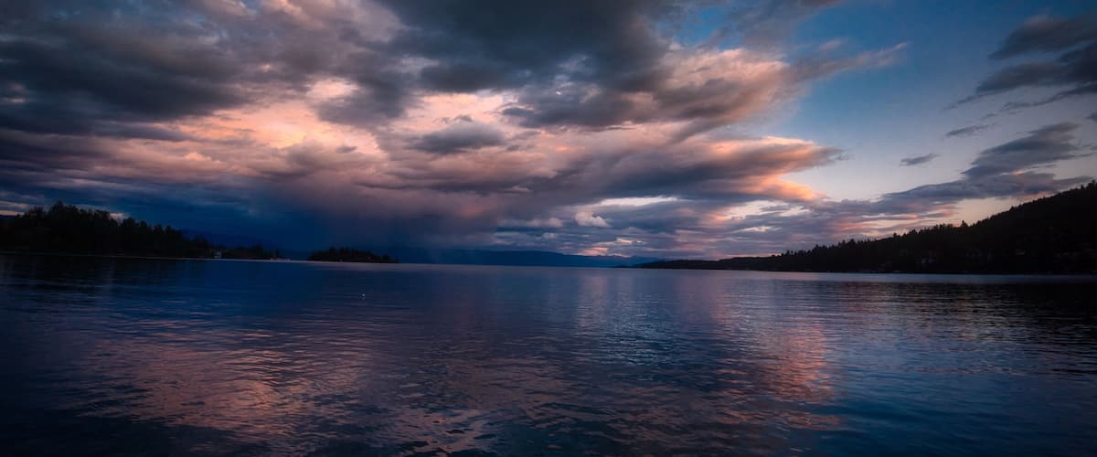 Sunset over the lake
