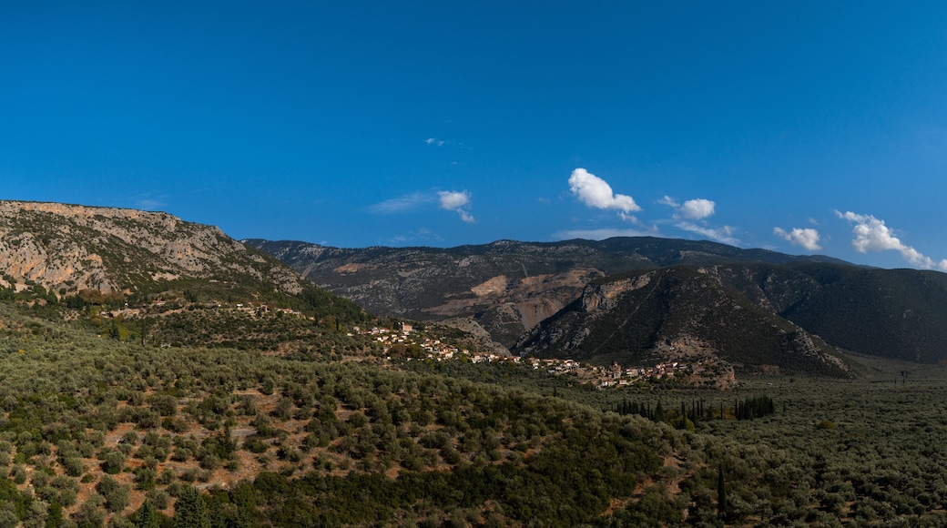 panorama view of the small mountain village of Eleonas in the mountains of Central Greece