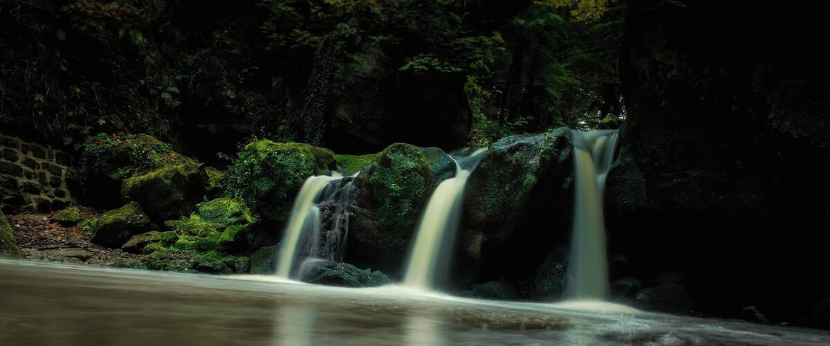 Triple waterfall in Luxembourg