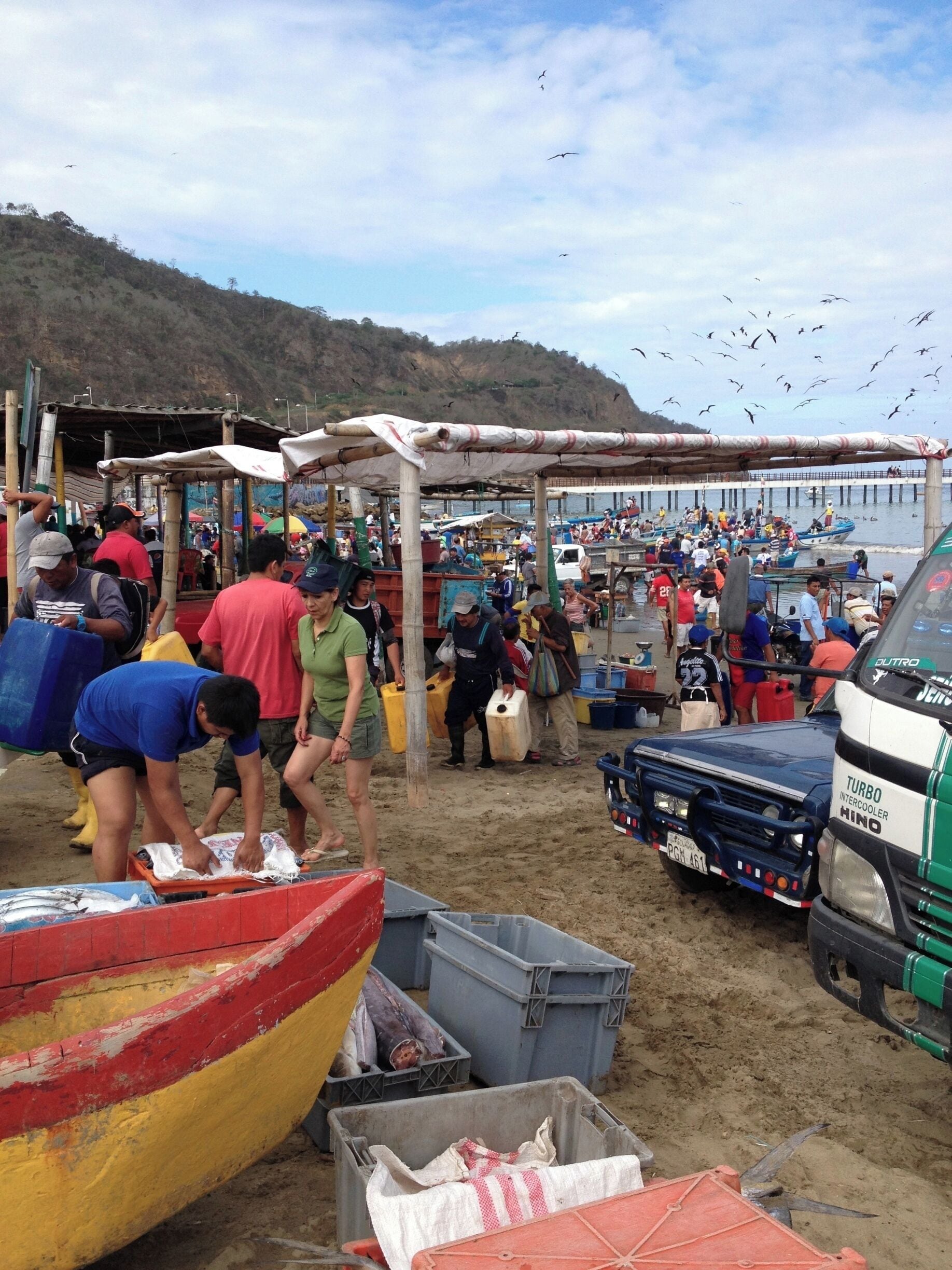 Choose from the fresh catch of the day every day at the fish market on the beach of Puerto Lopez. The fishermen are up and out on the water before dawn, but most have sold all their catch before lunchtime. #market
