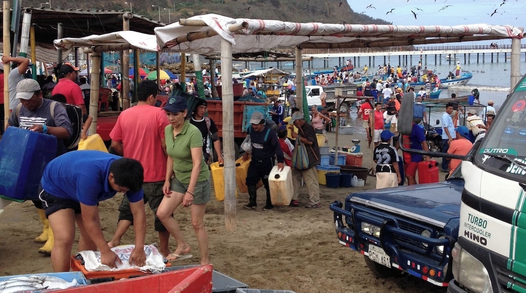Choose from the fresh catch of the day every day at the fish market on the beach of Puerto Lopez. The fishermen are up and out on the water before dawn, but most have sold all their catch before lunchtime. #market