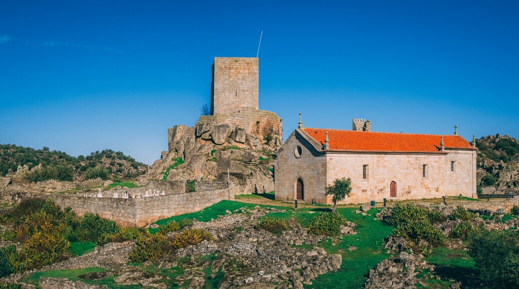Historical and beautiful Castle of Marialva on the rocky hill in Meda,Portugal
