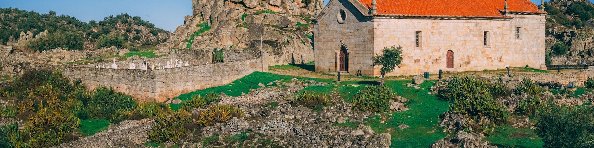 Historical and beautiful Castle of Marialva on the rocky hill in Meda,Portugal