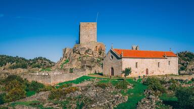 Historical and beautiful Castle of Marialva on the rocky hill in Meda,Portugal