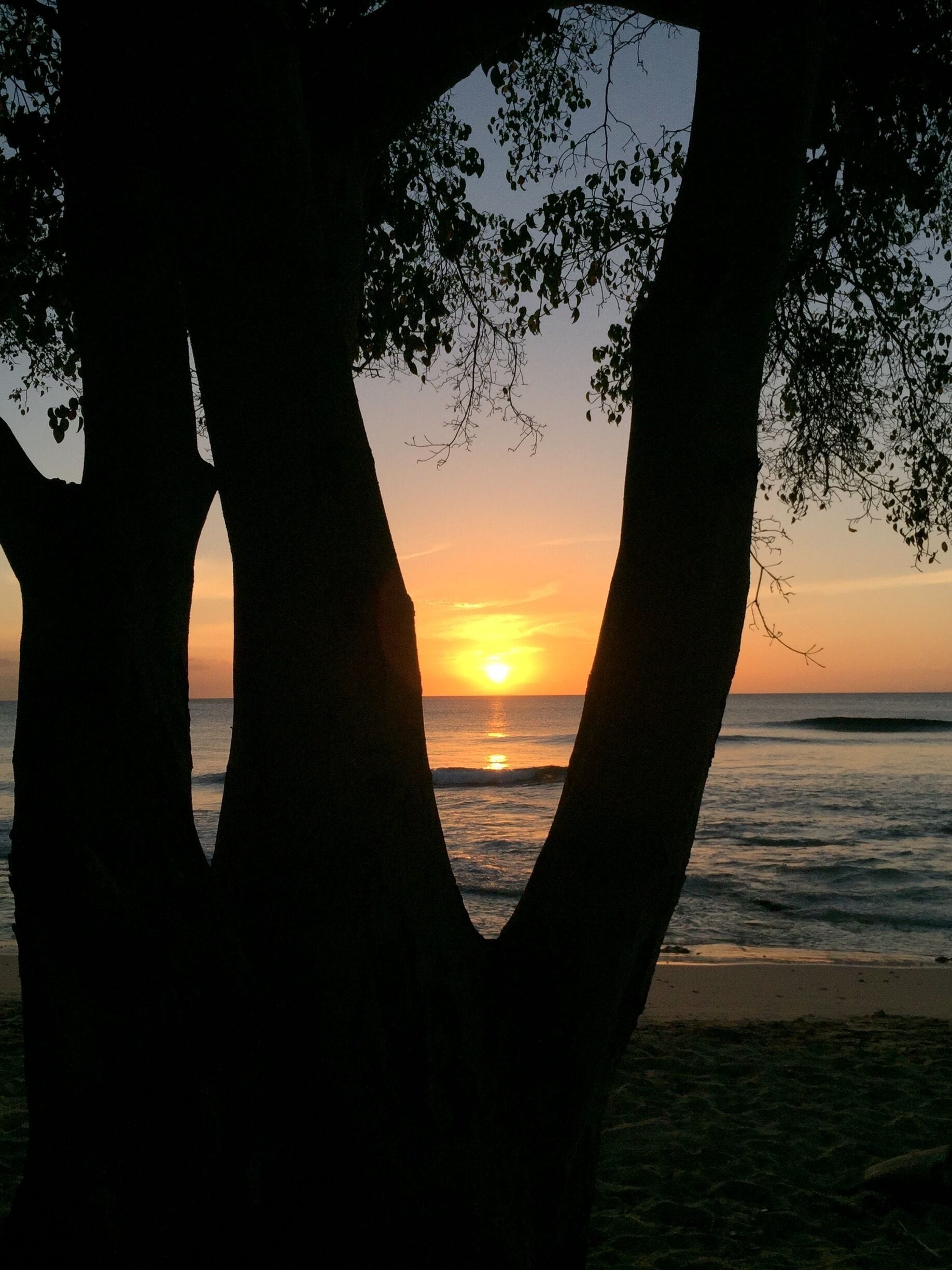 Sun dropping into the sea.
