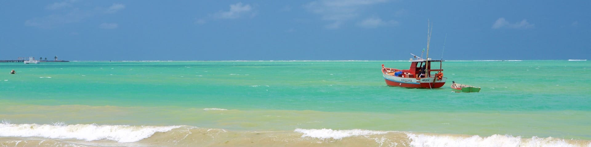 Pajucara Beach showing general coastal views, fishing and a beach