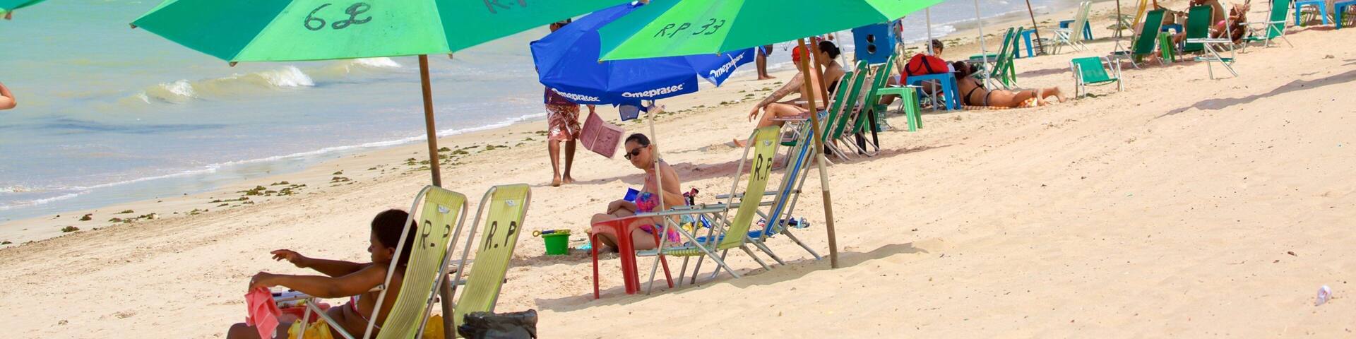 Pajucara Beach featuring general coastal views, skyline and a coastal town