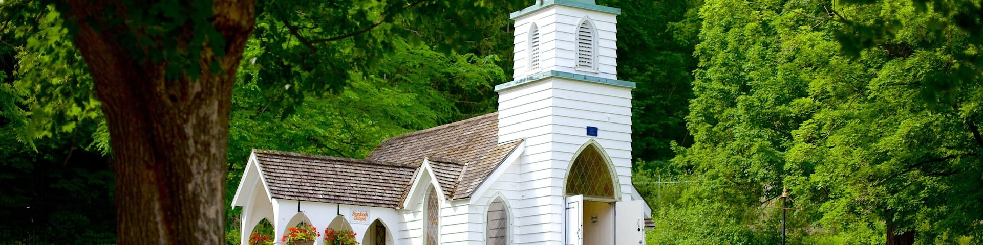 Storybook Gardens featuring heritage architecture