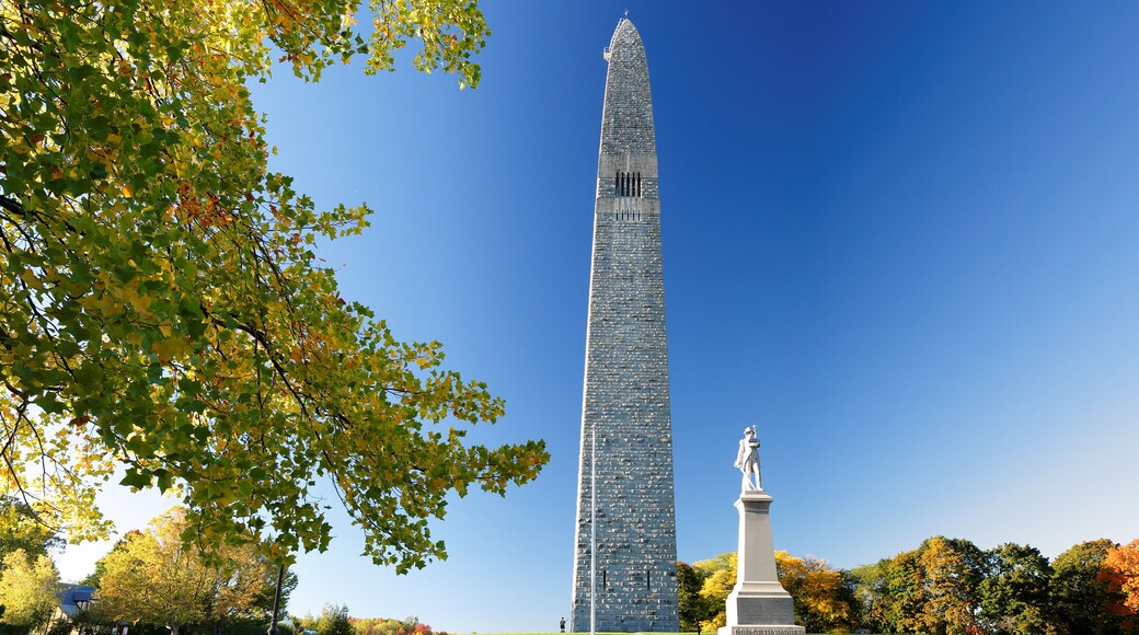 The Bennington Battle Monument at Sunset. The Monumnet is a 301 or 306 ft stone obelisk in Bennington, Vermont.