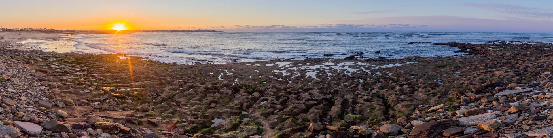 Panoramic Sunset Atlantic Ocean view at Dar Bouazza beach