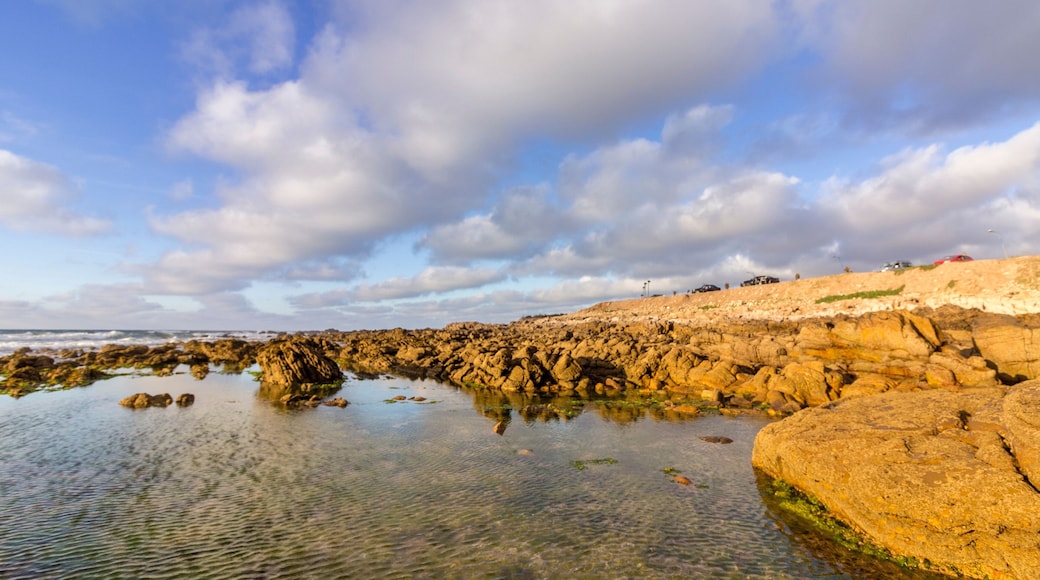 Cloundscape Atlantic Ocean view at Dar Bouazza rocky beach, in Casablanca south coast.