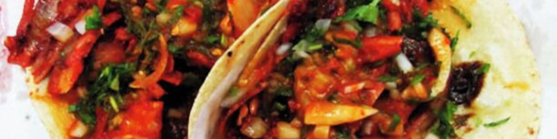 Tacos al pastor from a stand in Ensenada.