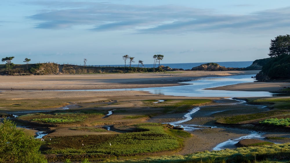 Panorama of La Rabia estuary. National park of Oyambre, Cantabria