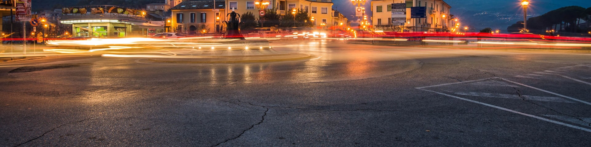 Lights of Piazza Garibaldi, Sora, Ciociaria, Italy